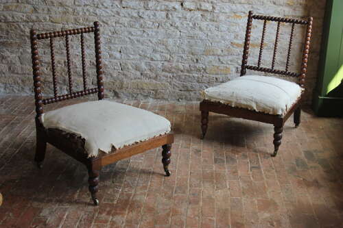 Pair of bobbin chairs