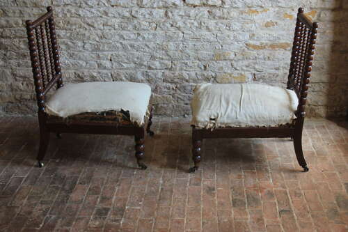 Pair of bobbin chairs